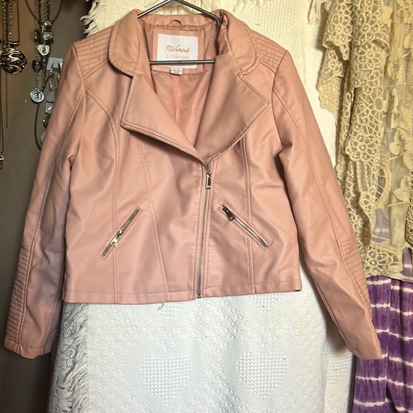Revamped Jackets & Blazers - 😄Pink Faux Leather Jacket XL